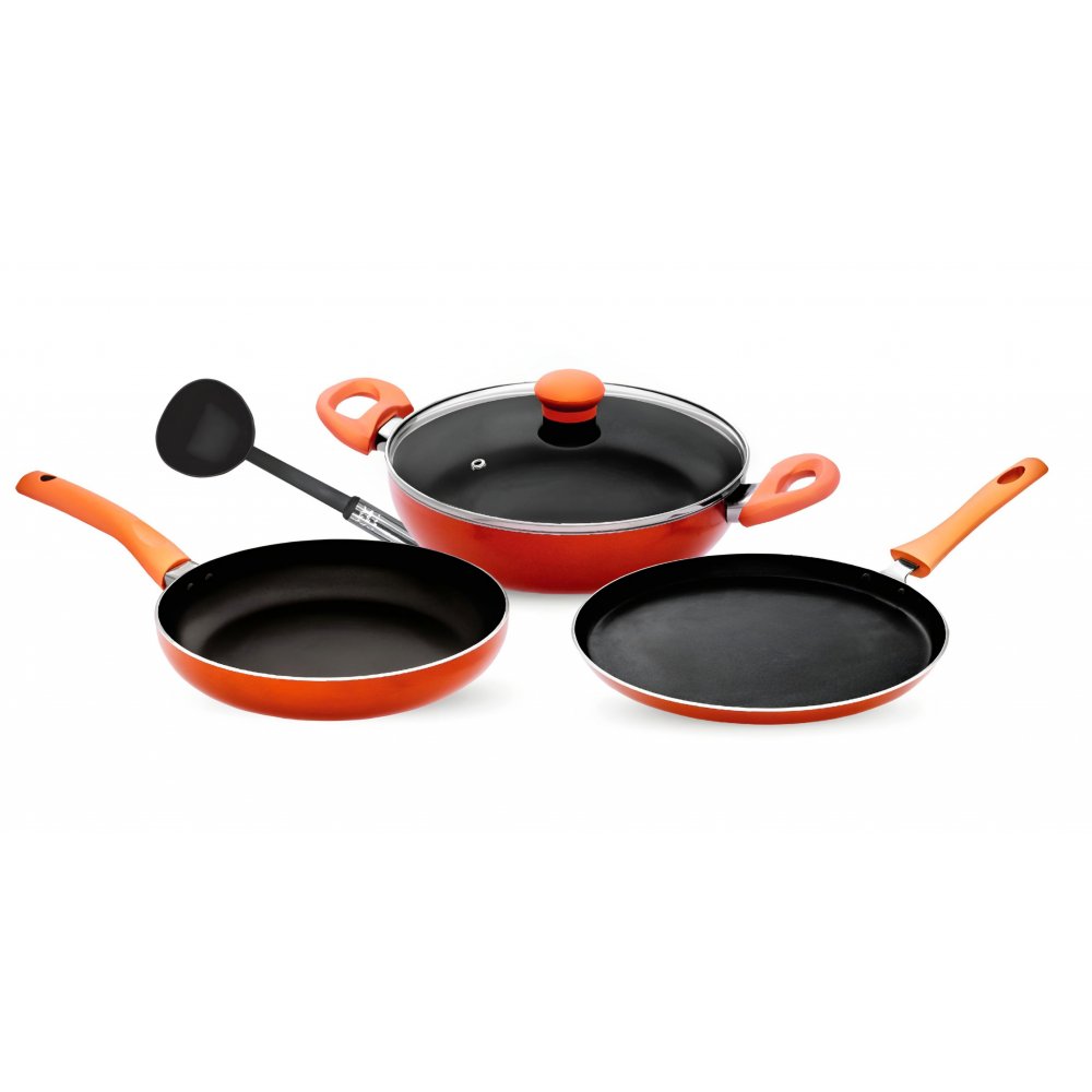 Le Wàre KTF 5 Piece Set /Kadai/Tawa/Frypan/Spatula/GlassLid